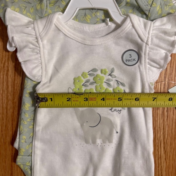 Laughing Llama Baby Girl Set Of 3 Coordinating Onesies - Picture 10 of 10